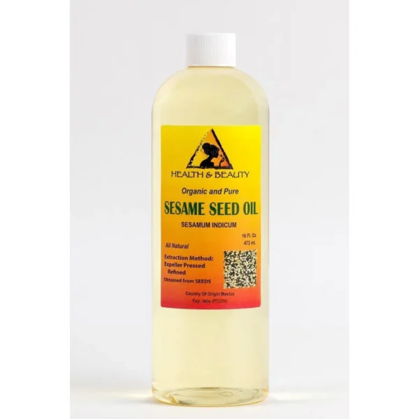 SESAME OIL REFINED ORGANIC CARRIER EXPELLER PRESSED 100% PURE 16 OZ