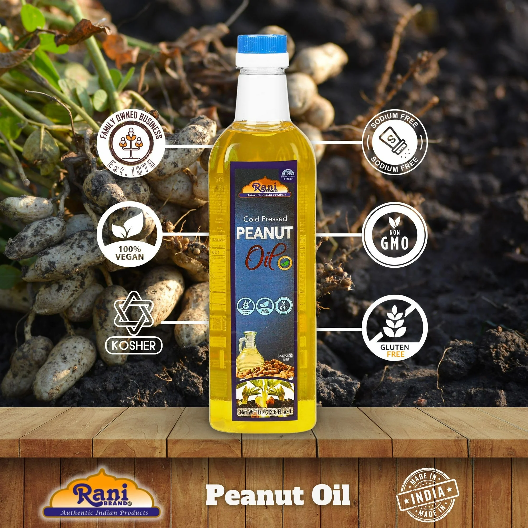 Rani Peanut Oil 33.8 Ounce (1 Liter) Cold Pressed - Image 4