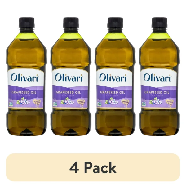 Olivari Grapeseed Oil, Cooking Oil for Frying & Sauteing, 51 fl oz (4 pack)