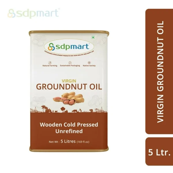 SDPMart Chekku Premium Virgin Groundnut Oil (Peanut oil ) 5 Liter