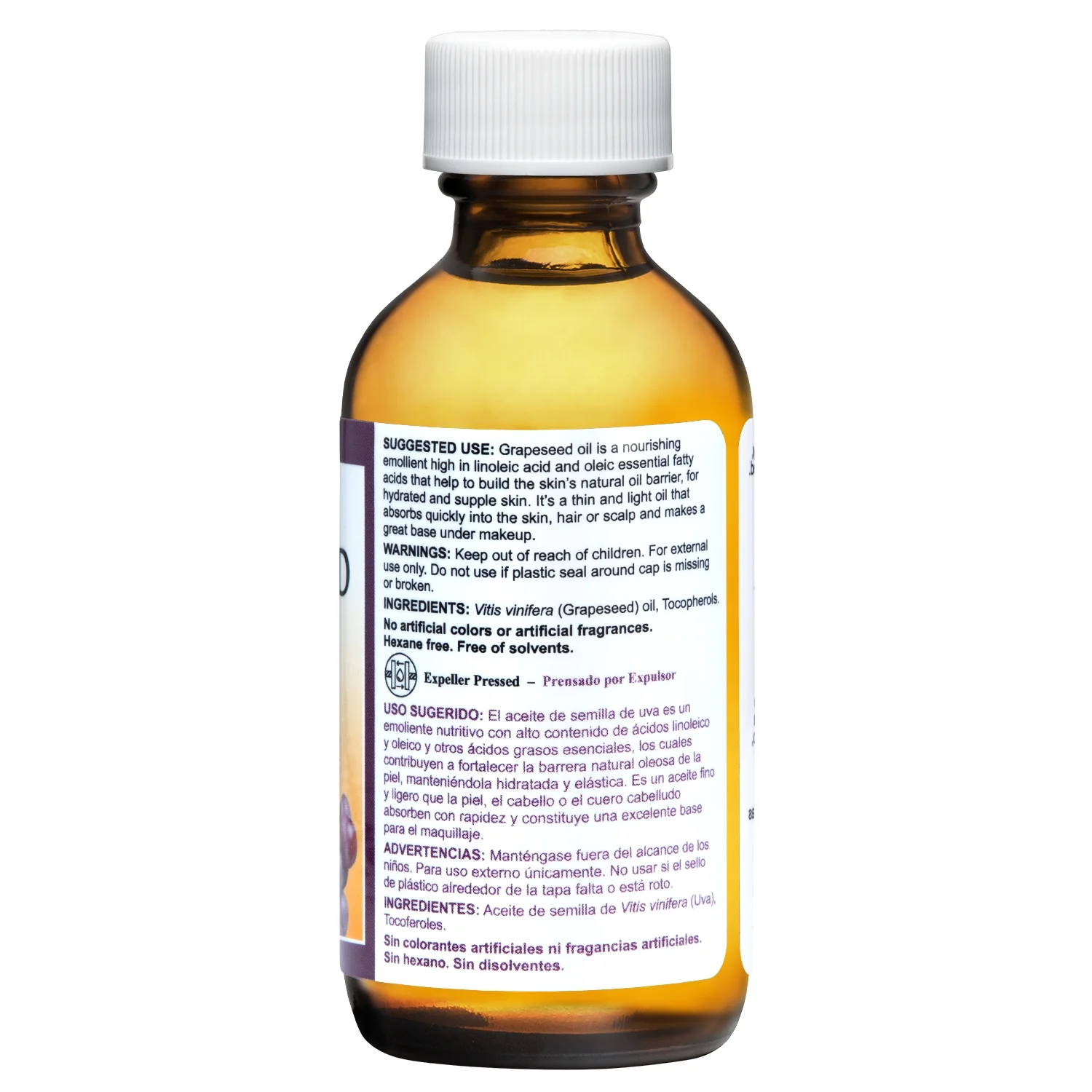 De La Cruz Grapeseed Oil, Expeller Pressed Moisturizer for Skin and Hair Care, 2 fl Oz. - Image 2