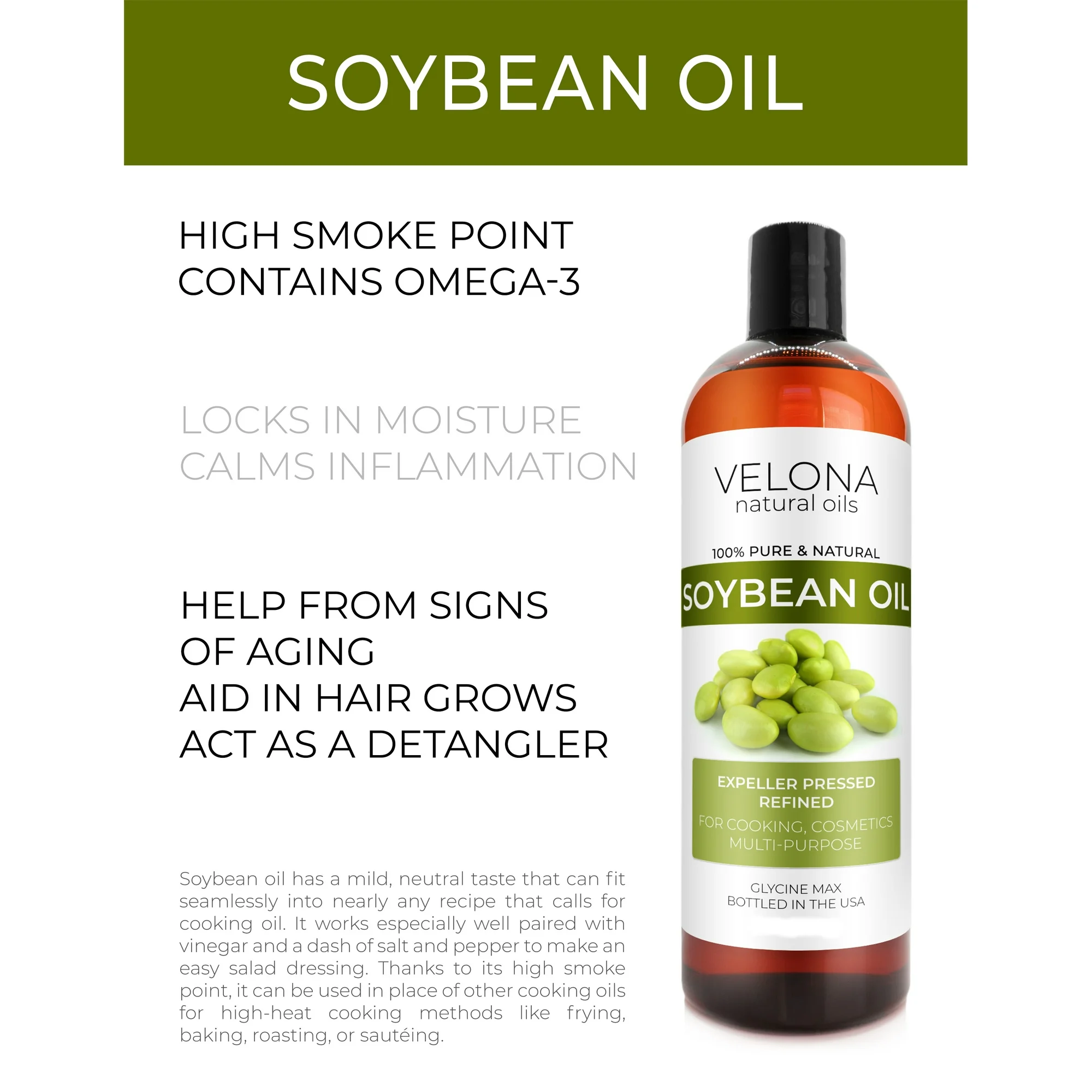 Velona Soybean Oil - 16 oz - Image 3
