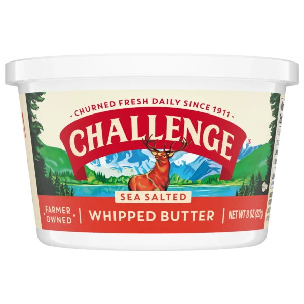 Challenge Butter, Whipped Butter with Sea Salt, 8oz Tub