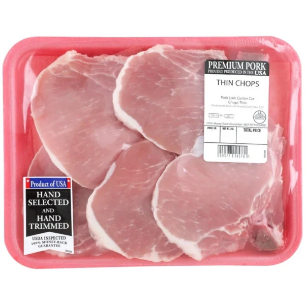 Fresh Pork Loin Center Cut Chops, Thin 1.25 - 2.0 lbs