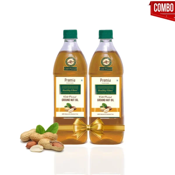 Healthy Fibres Cold Pressed Groundnut Oil 1 Litre (combo pack of 2 )