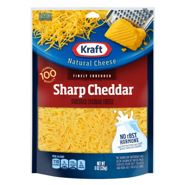 Kraft Sharp Cheddar Finely Shredded Natural Cheese 8oz Bag