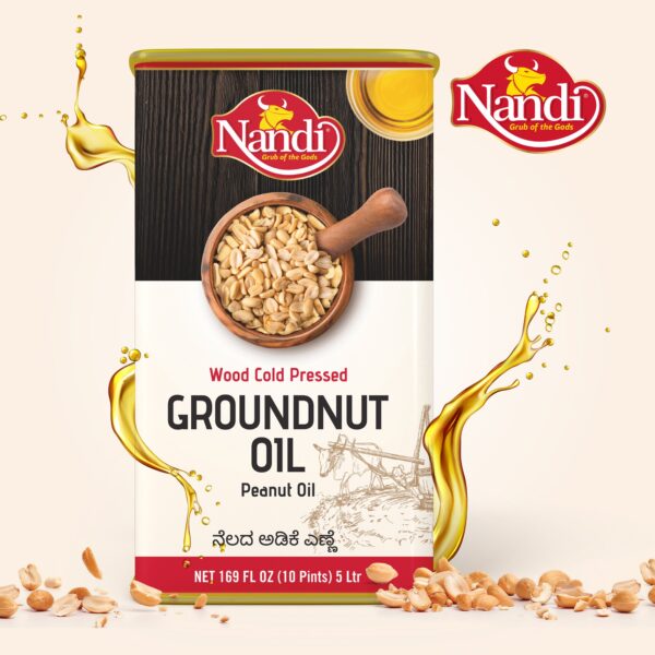 Nandi Wood Cold Pressed Groundnut Oil 5Lt Tin