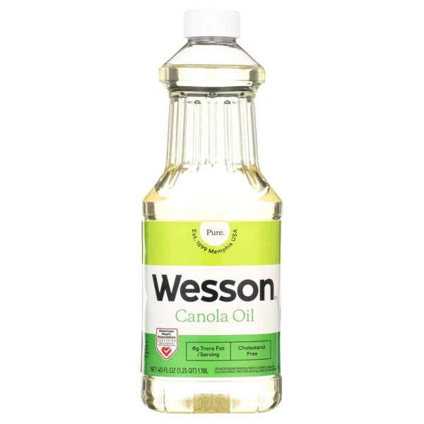 Wesson Pure Canola Oil, 0g Trans Fat, Cholesterol Free, 40 fl oz