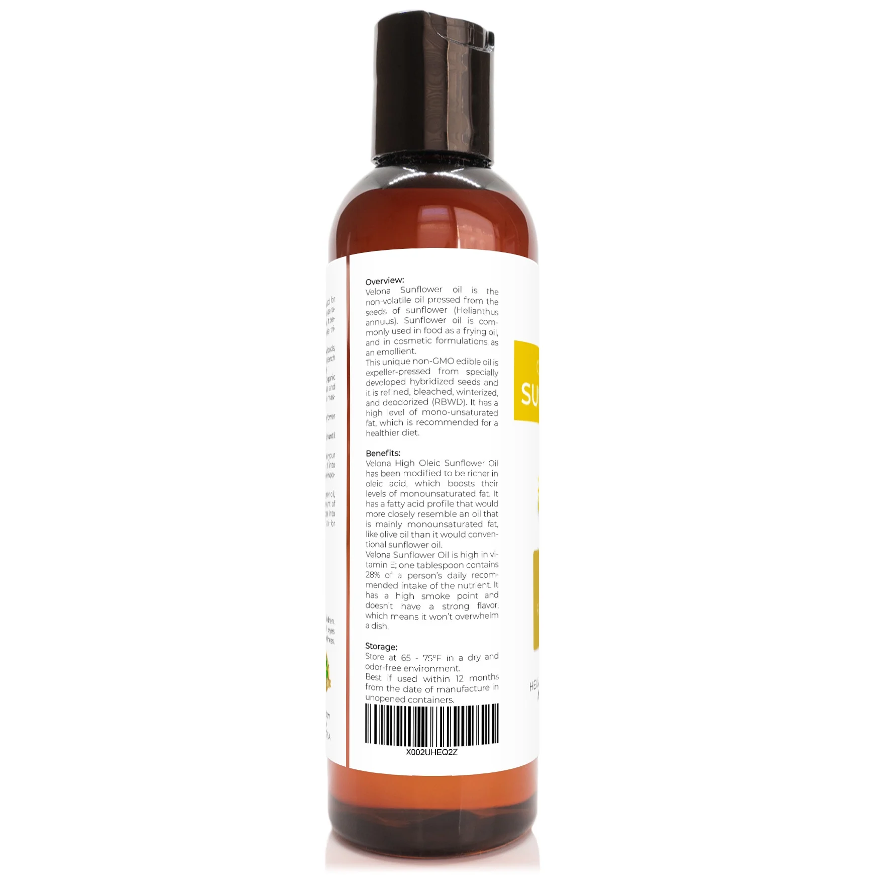 Velona USDA Certified Organic Sunflower Oil - 4 oz - Image 2