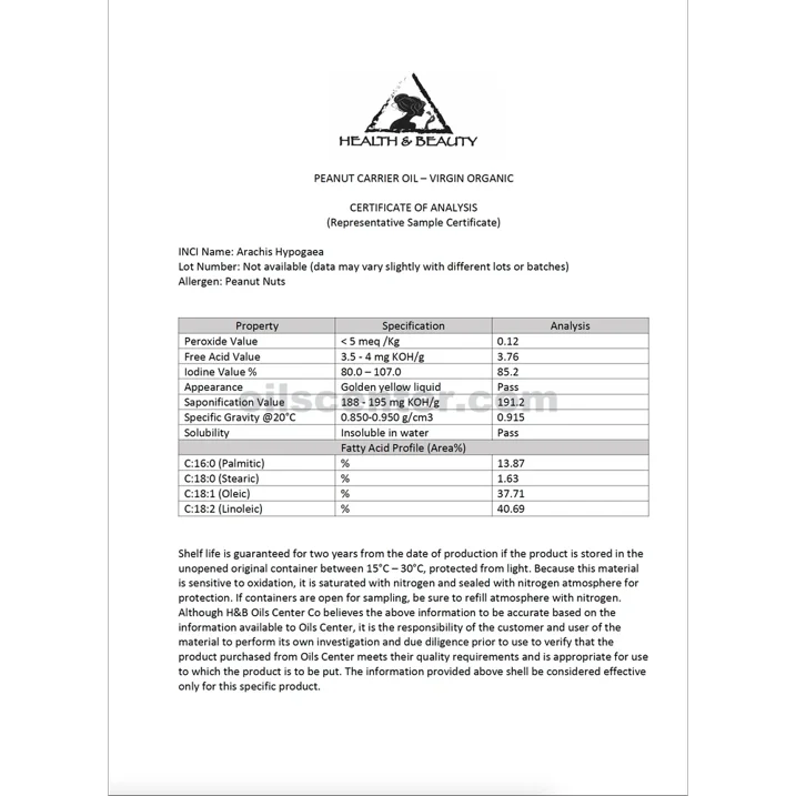 Peanut oil unrefined organic carrier cold pressed virgin raw pure by H&B OILS CENTER 8 oz - Image 4