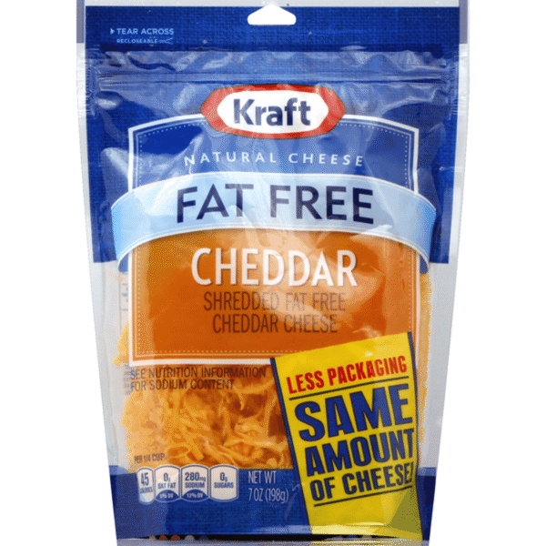 Kraft Natural Cheese Cheddar Fat Free Shredded Cheese, 7 Oz.