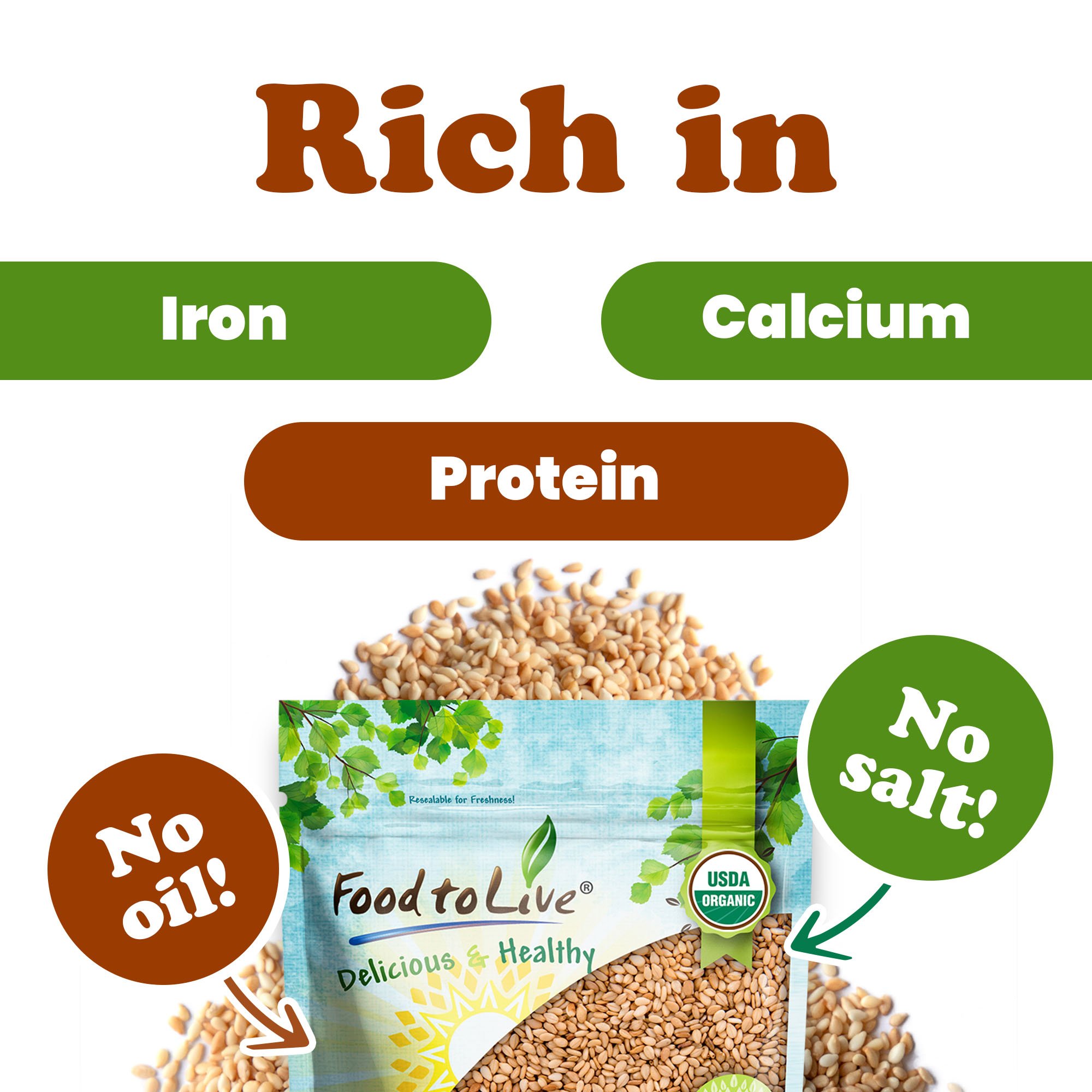 Organic Toasted Hulled Sesame Seeds - Image 4