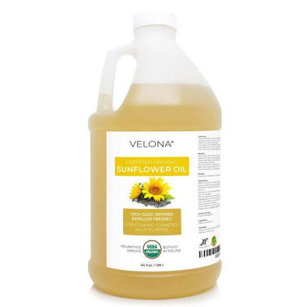 Velona USDA Certified Organic Sunflower Oil - 64 oz