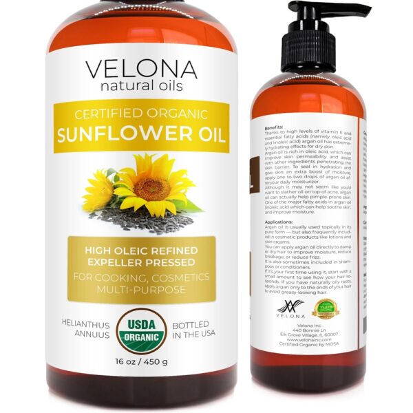 Velona USDA Certified Organic Sunflower Oil - 16 oz