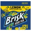 Lipton Brisk Lemon Iced Tea, 12 fl oz, 12 Pack Cans - Image 3