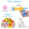 sixwipe 2 Pack Cat Toy Plush Ball Launcher Gun, Plush Ball Shooting Gun for Cats with 100 Pcs Pom Pom Ball for Indoor Cats - Image 2