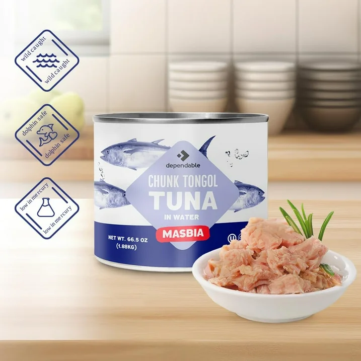Dependable Food Chunk Tongol Tuna in Water Natural Catch Tuna Bulk Canned Fish, 66.5 Oz - Image 5