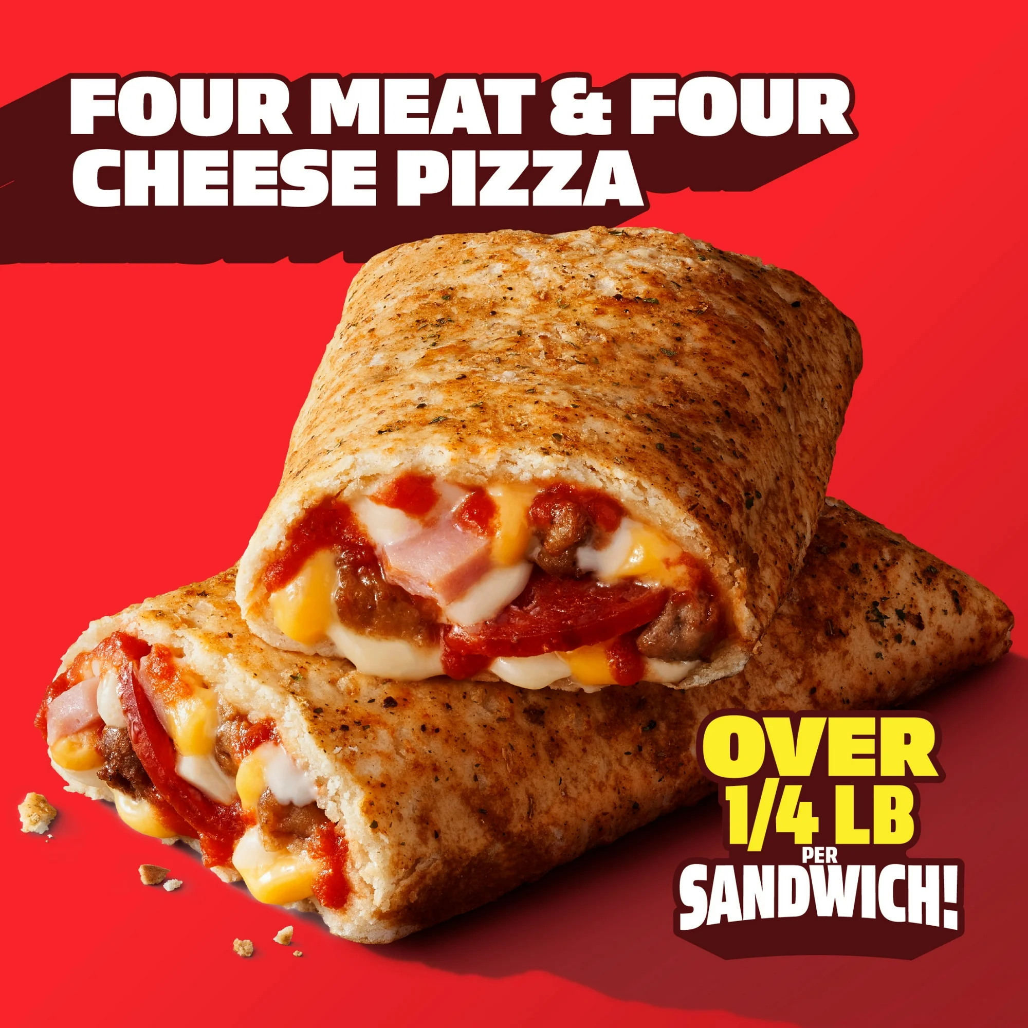 Hot Pockets Four Meat, Four Cheese Pizza Sandwich Snacks, 34 oz, 8 pack (Frozen) - Image 2