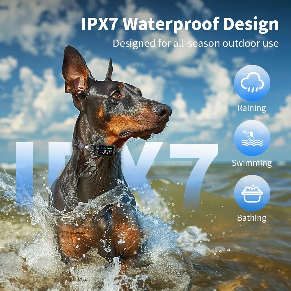 PcEoTllar GPS Wireless Dog Fence Collar, Electric Dog Fence with GPS, Beep/Vibration/Shock, Black - Image 3