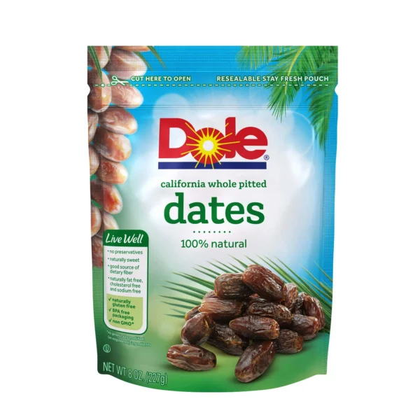Dole California Pitted Dates, 8 Oz Snack