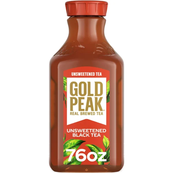 Gold Peak Unsweetened Black Iced Tea Drink, 76 fl oz bottle