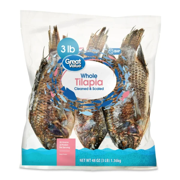 Great Value Whole Tilapia, 3 lb (Frozen)