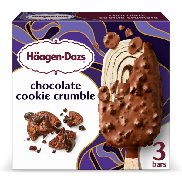 Haagen Dazs Chocolate Cookie Crumble Ice Cream Bars, 3 Count