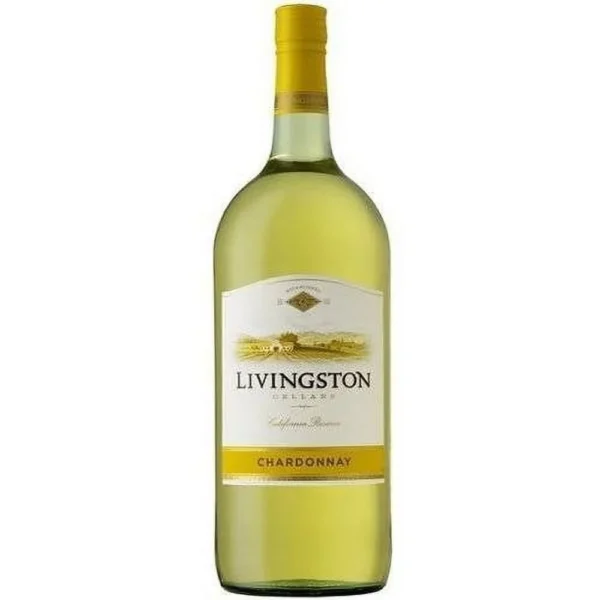 Livingston Cellars Chardonnay White Wine, 1.5 L Glass Bottle, 12% ABV, Shelf-Stable