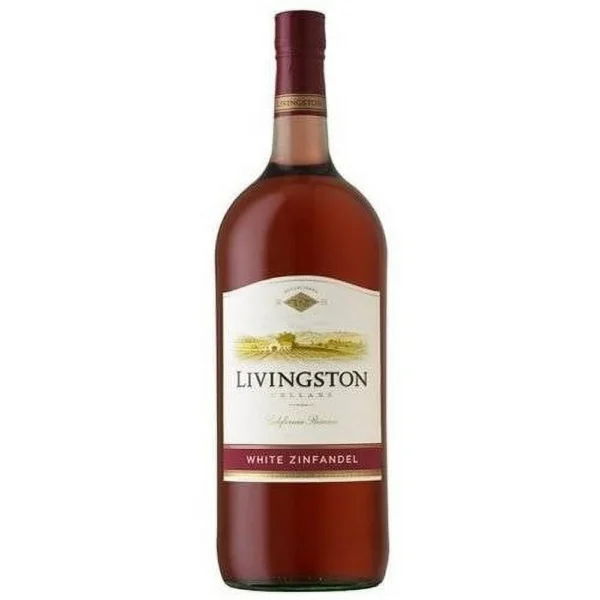 Livingston Cellars White Zinfandel Rose Wine, 1.5 Liter Glass Bottle, 7.5% ABV, Shelf-Stable