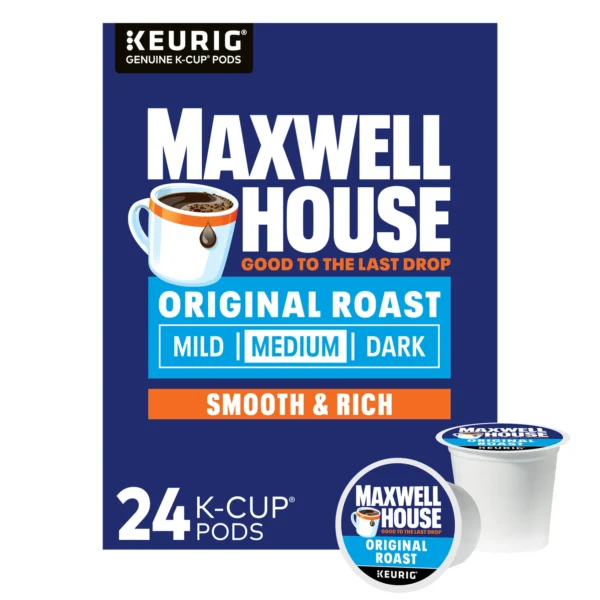 Maxwell House Original Roast Ground Coffee K-Cup Pods, Caffeinated, 24 ct - 8.3 oz Box