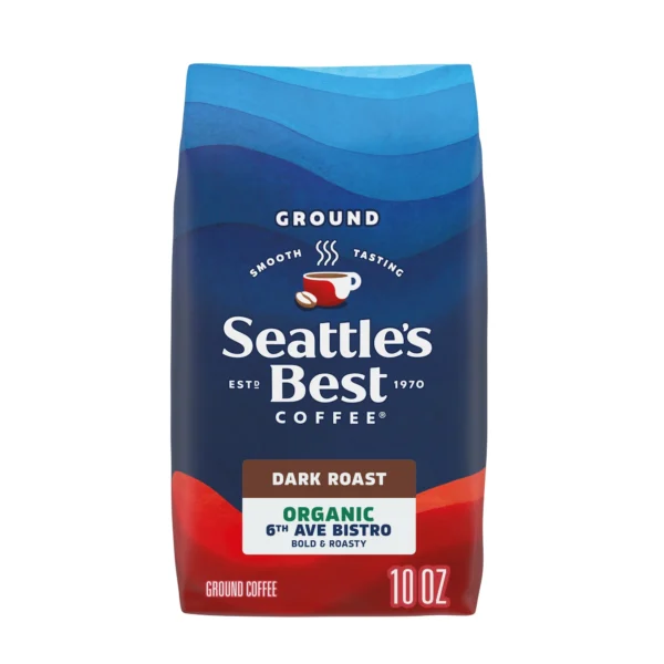 Seattle’s Best Coffee, Organic 6th Ave Bistro, Dark Roast, Organic Ground Coffee, 10 oz