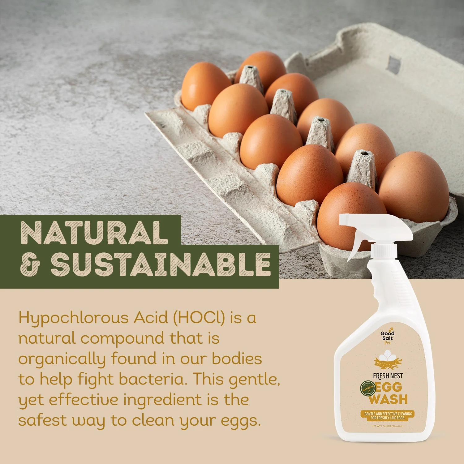 Good Salt Pet Fresh Nest Egg Wash, 32oz Trigger Sprayer - Image 4