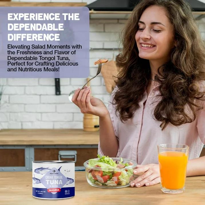 Dependable Food Chunk Tongol Tuna in Water Natural Catch Tuna Bulk Canned Fish, 66.5 Oz - Image 4