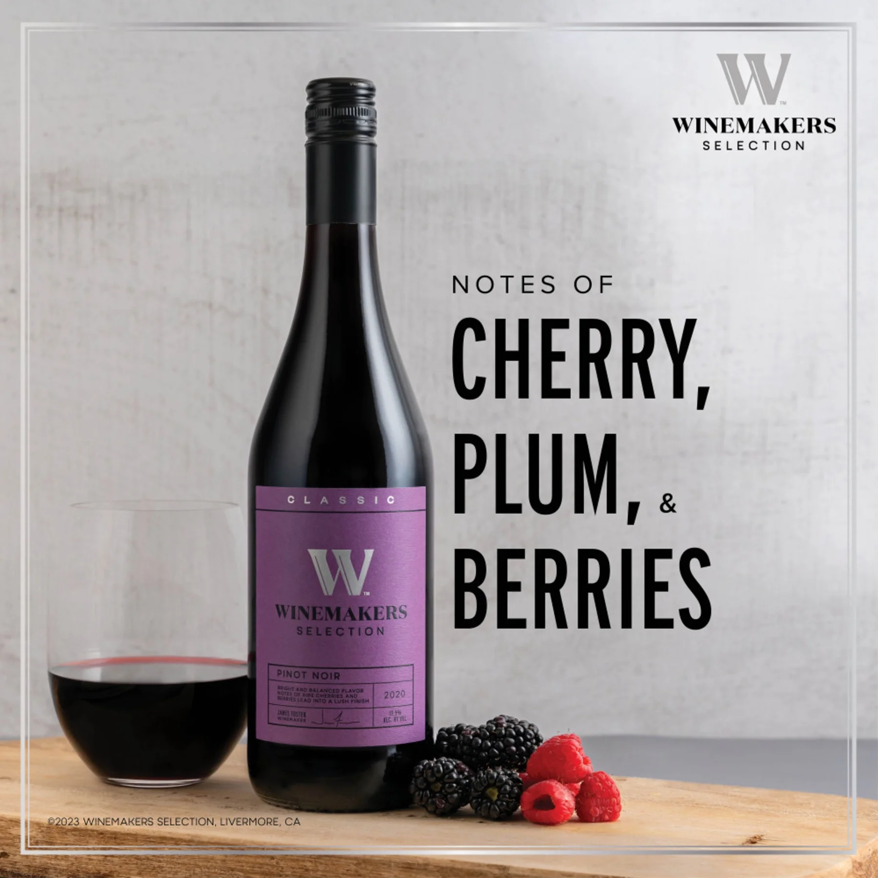 Winemakers Selection Classic Series Pinot Noir California Red Wine, 750 ml Bottle, 12% ABV - Image 3